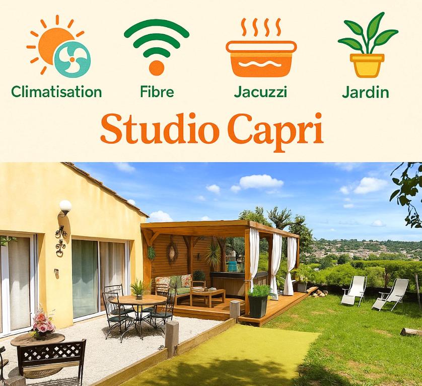 Fotografie z fotogalerie ubytování Logement avec jardin et jacuzzi privé au cœur de la Provence pour 2 adultes 1 enfant classé 4 étoiles v destinaci Camps-la-Source