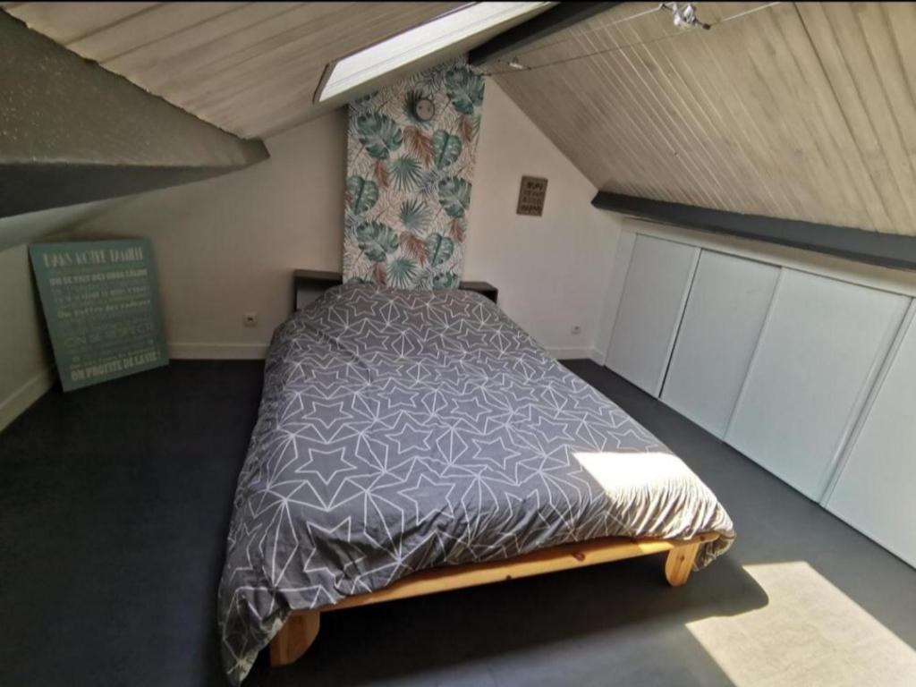 a bedroom with a bed in a room at Chambre proche circuit 4 personnes in Le Mans