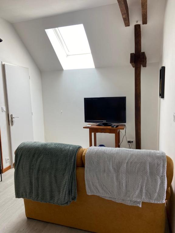 Telewizja i/lub zestaw kina domowego w obiekcie La Requeyrie
