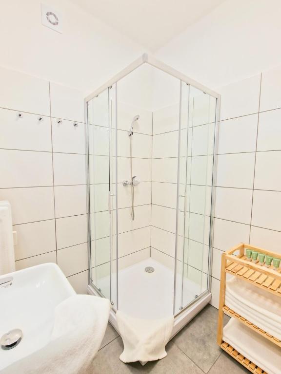 A bathroom at Princ next to President Palace