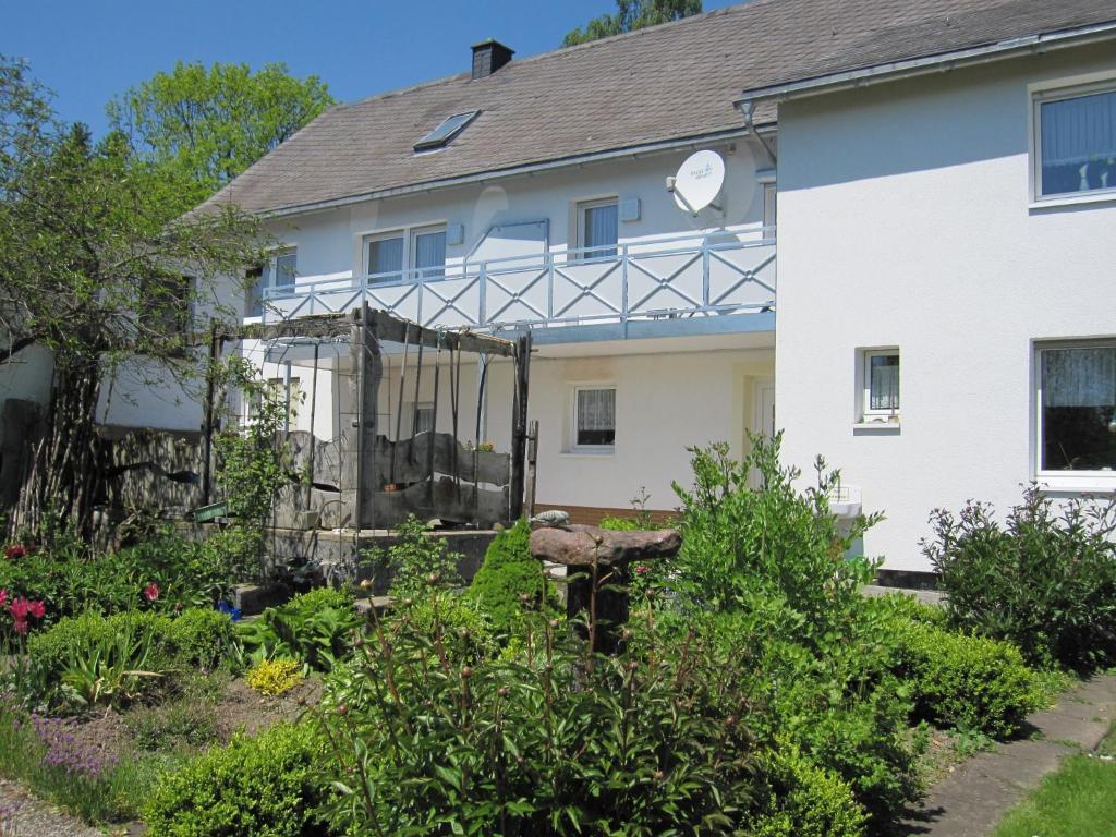 una casa con un jardín delante de ella en Ferienwohnung Schönhense, en Medebach