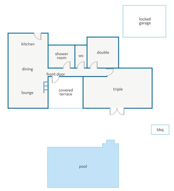 The floor plan of Villa Diamante by Villa Plus
