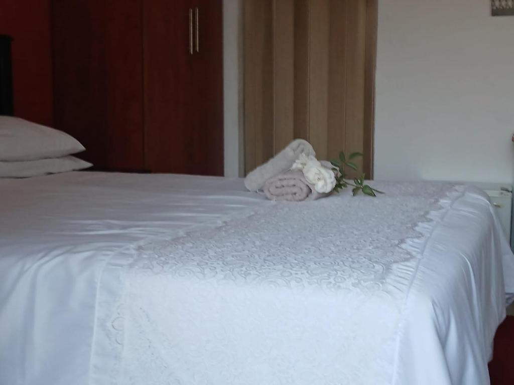 Postel nebo postele na pokoji v ubytování Tushiya