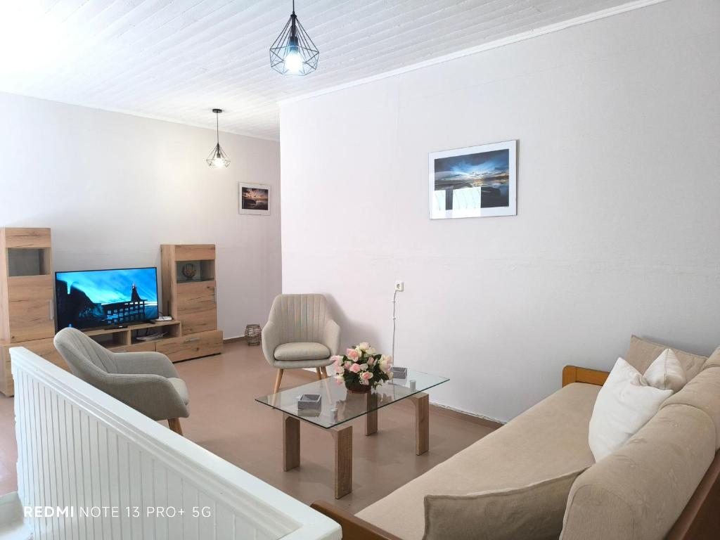 TV a/nebo společenská místnost v ubytování Poseidon Apartments