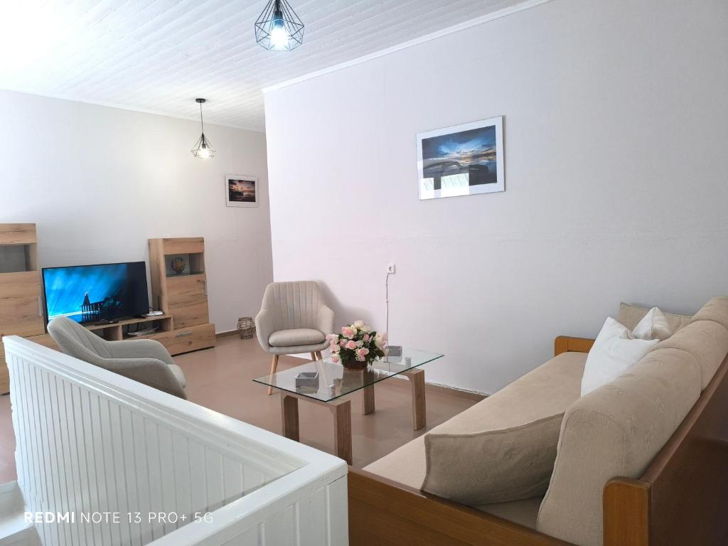TV a/nebo společenská místnost v ubytování Poseidon Apartments