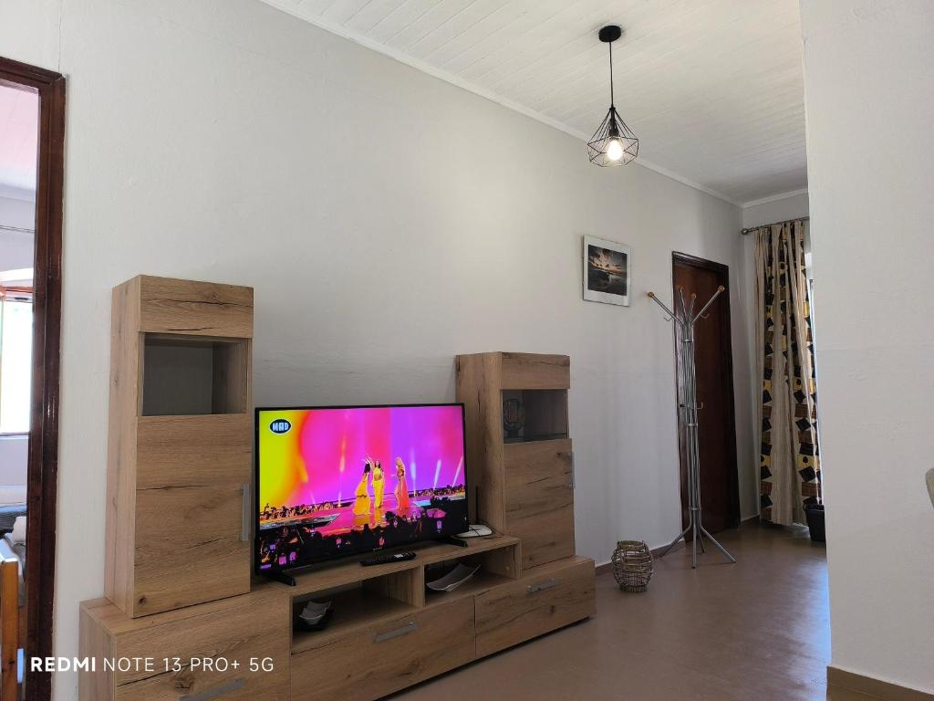 TV a/nebo společenská místnost v ubytování Poseidon Apartments