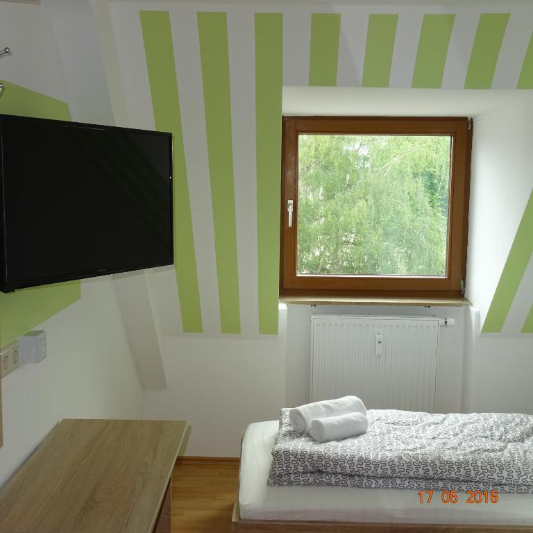 TV a/nebo společenská místnost v ubytování Hotel Einstein