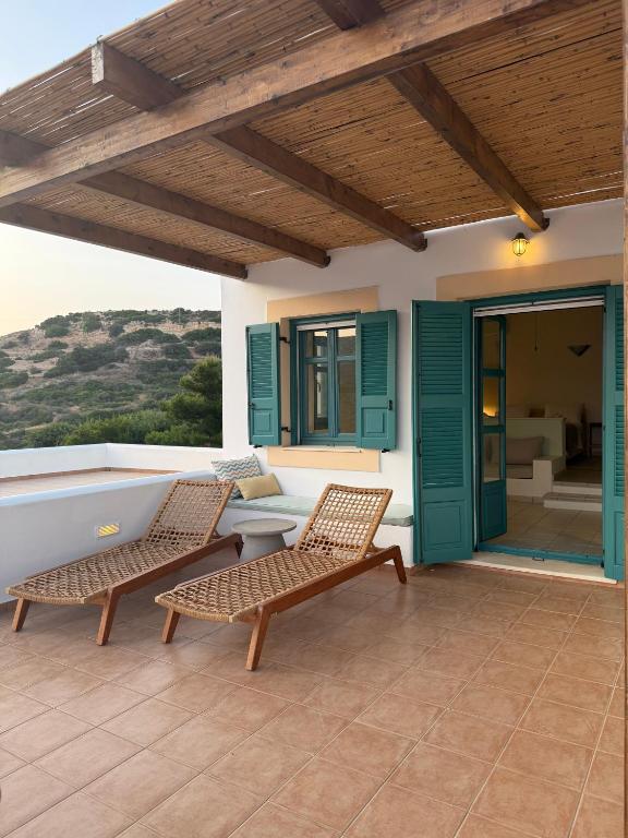 Balkón nebo terasa v ubytování Lipsi Blue Hotel