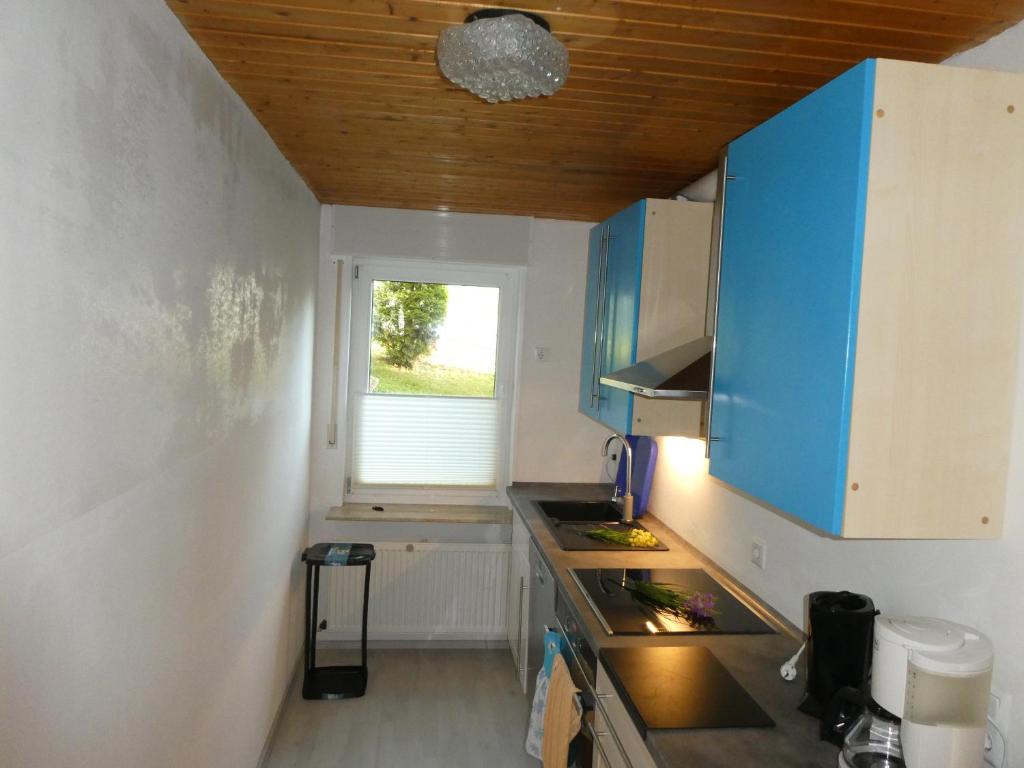 Kuchyň nebo kuchyňský kout v ubytování FeWo Ruhe