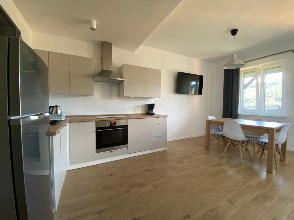 Kuchyňa alebo kuchynka v ubytovaní Apartamenty Asturia Rymanów Zdrój