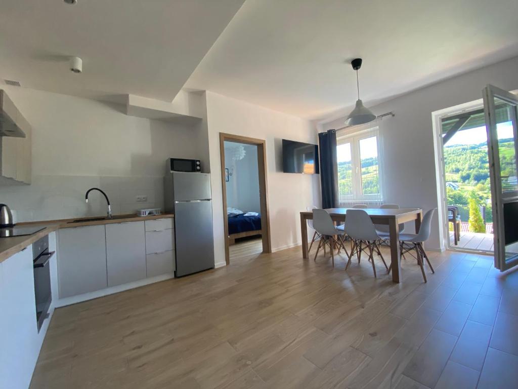 Kuchyňa alebo kuchynka v ubytovaní Apartamenty Asturia Rymanów Zdrój