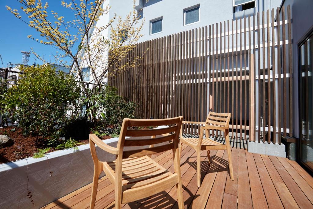 Балкон или терраса в Matsumoto Hotel Kagetsu