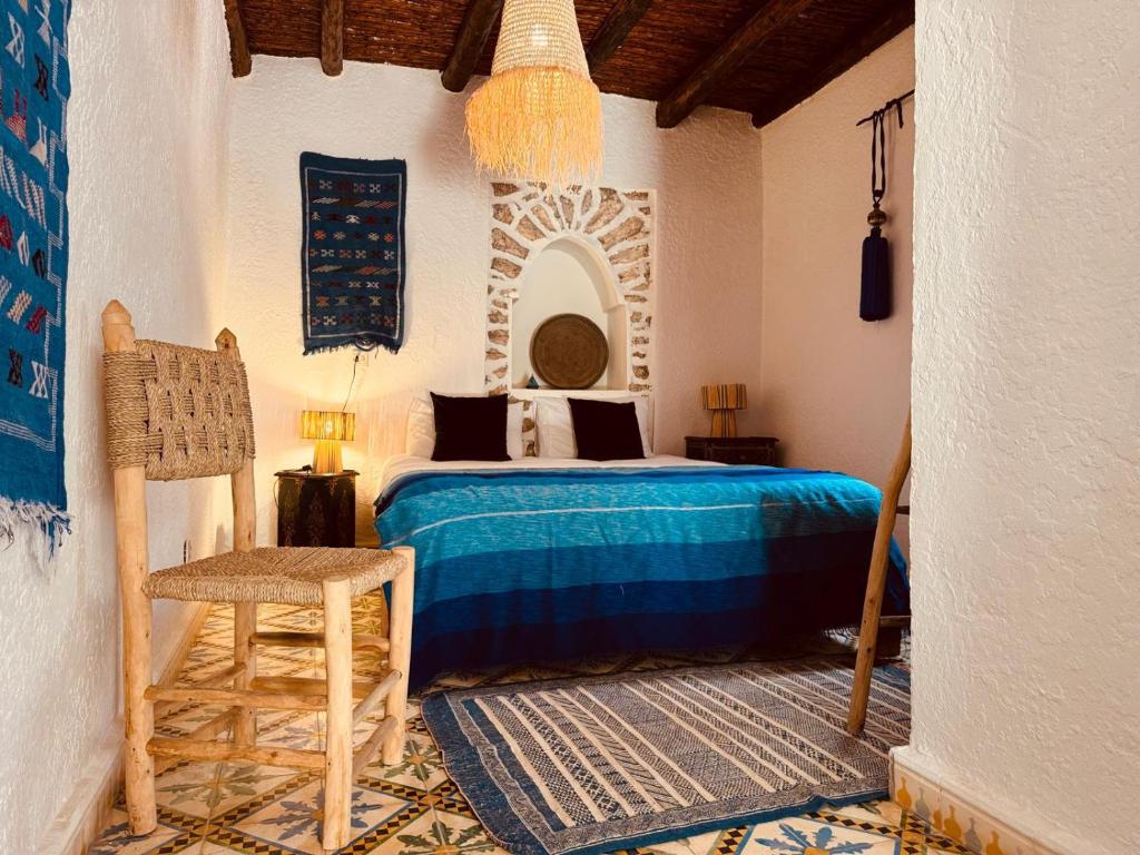Postel nebo postele na pokoji v ubytování Riad Eucalyptus, Ethnic Hotel