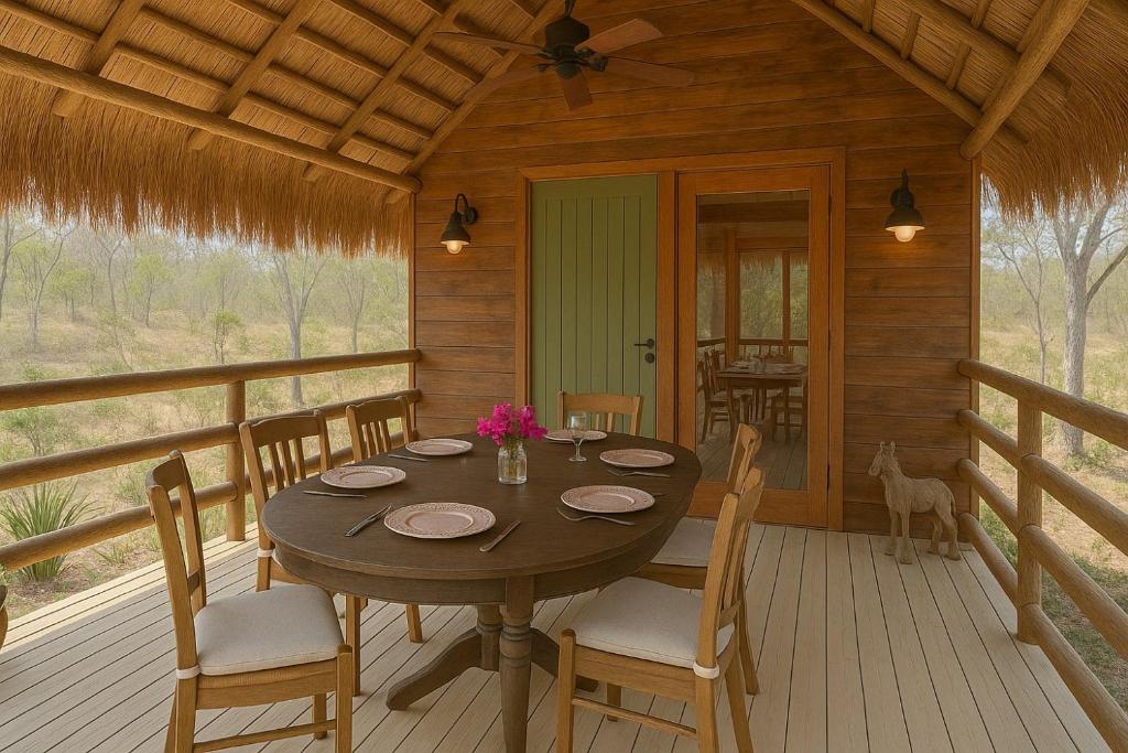 Balkón nebo terasa v ubytování Hacienda San Benito