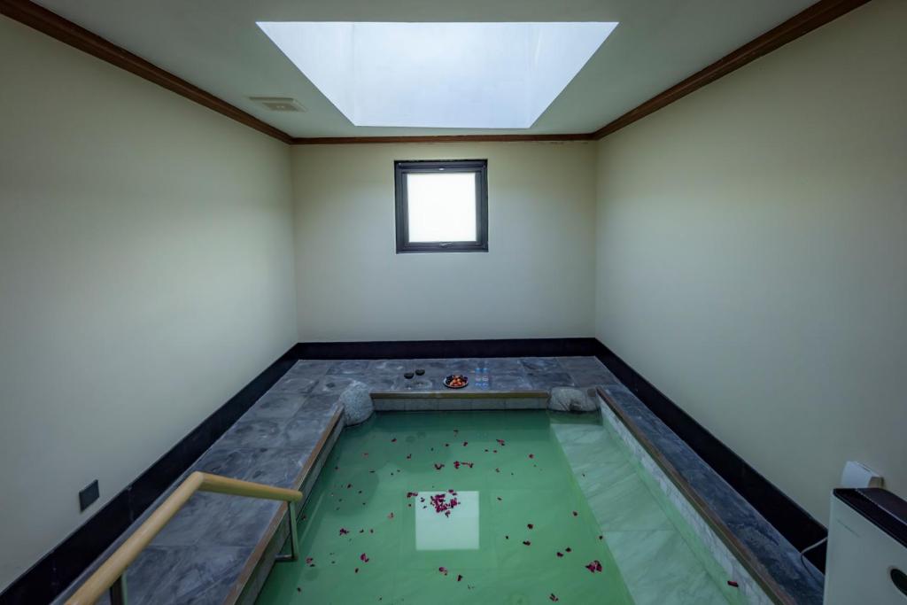 YiPiao Courtyard Hot Spring Resort Xiaotangshan Beijing内的一张台球桌