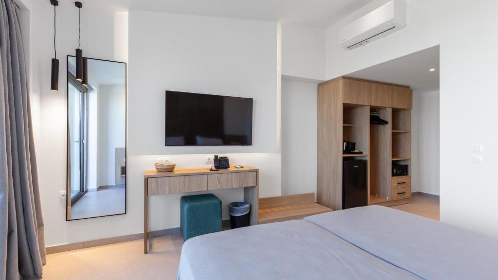 TV a/nebo společenská místnost v ubytování Hotel Athina