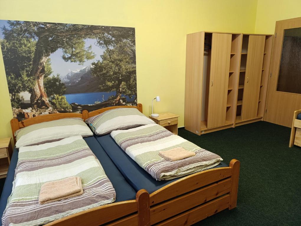 Łóżko lub łóżka w pokoju w obiekcie Pavilon v ráji