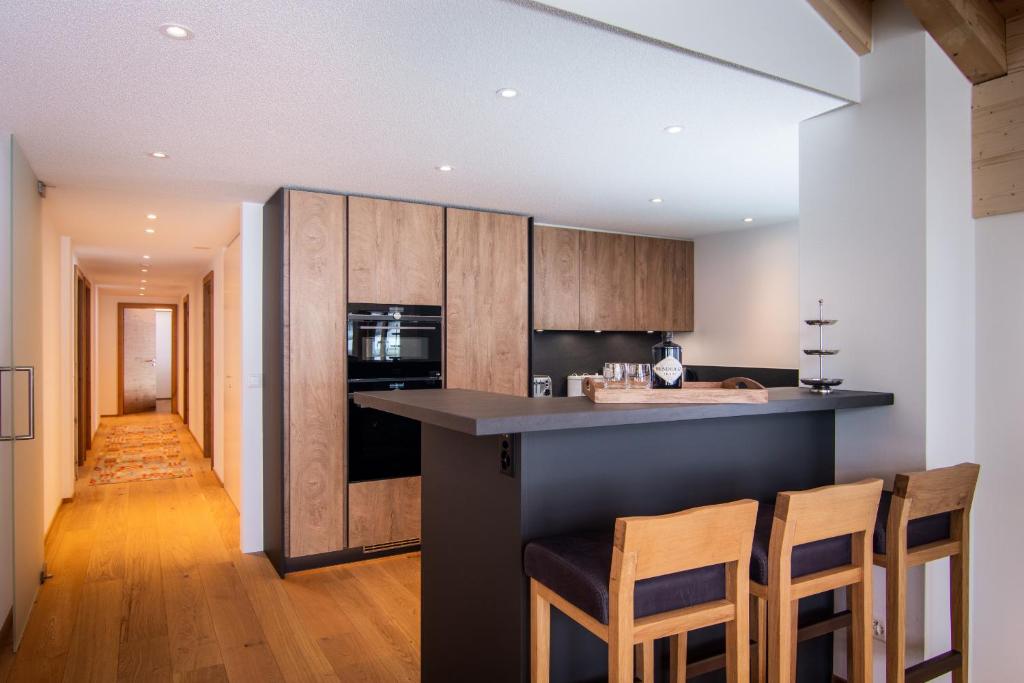 Kuchyň nebo kuchyňský kout v ubytování Berghof Penthouse