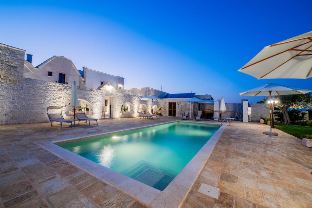 a swimming pool in the backyard of a villa at Dimora Zezzella 