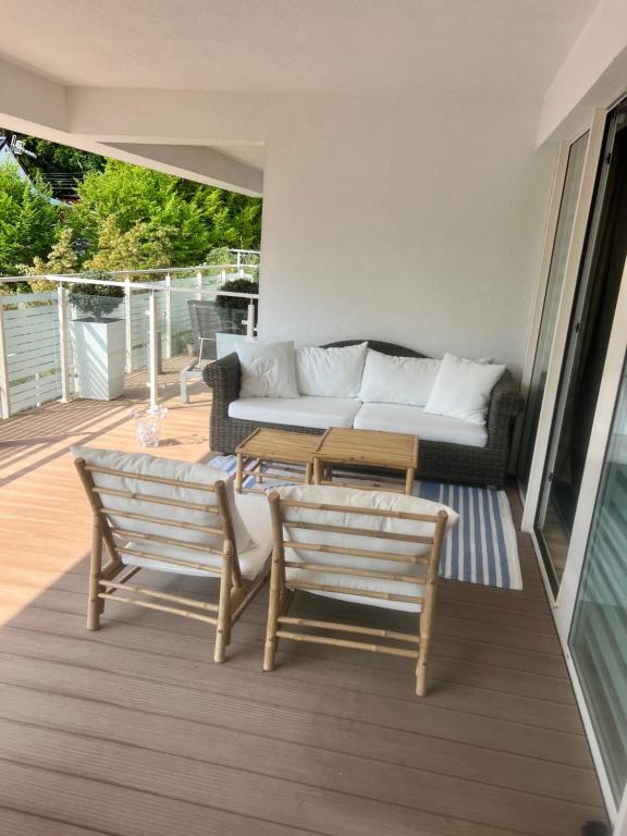 Balkón alebo terasa v ubytovaní Apartament Riviera z tarasem - Playa Baltis