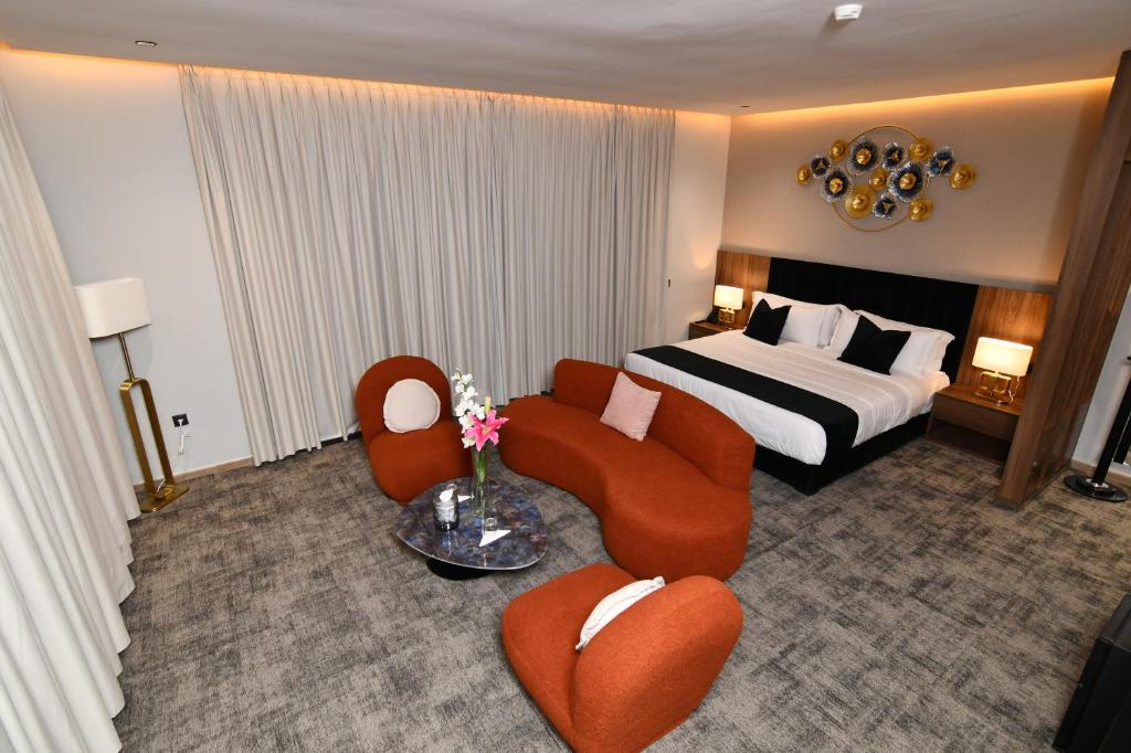 Postel nebo postele na pokoji v ubytování Luxury hotel