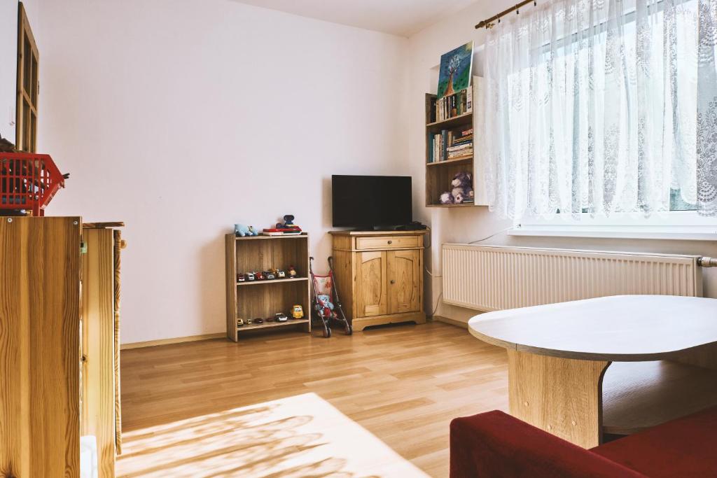 TV a/nebo společenská místnost v ubytování Apartmány Pod Přehradou