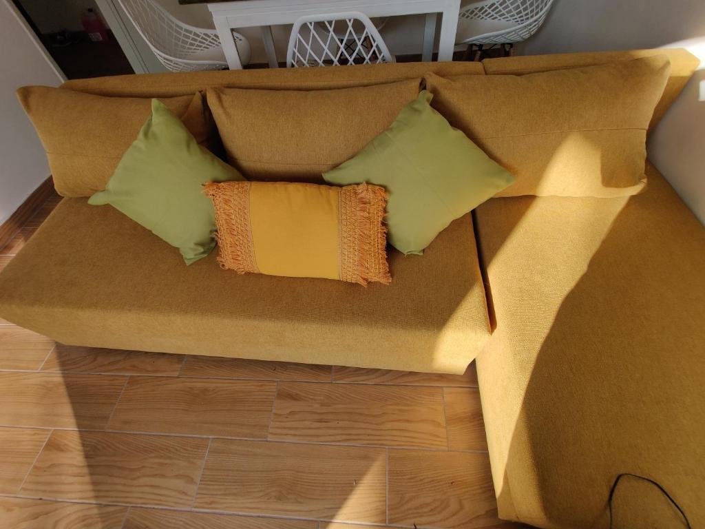 a cardboard box with pillows on the floor at Καλημέρα Όλυμπε in Litochoro