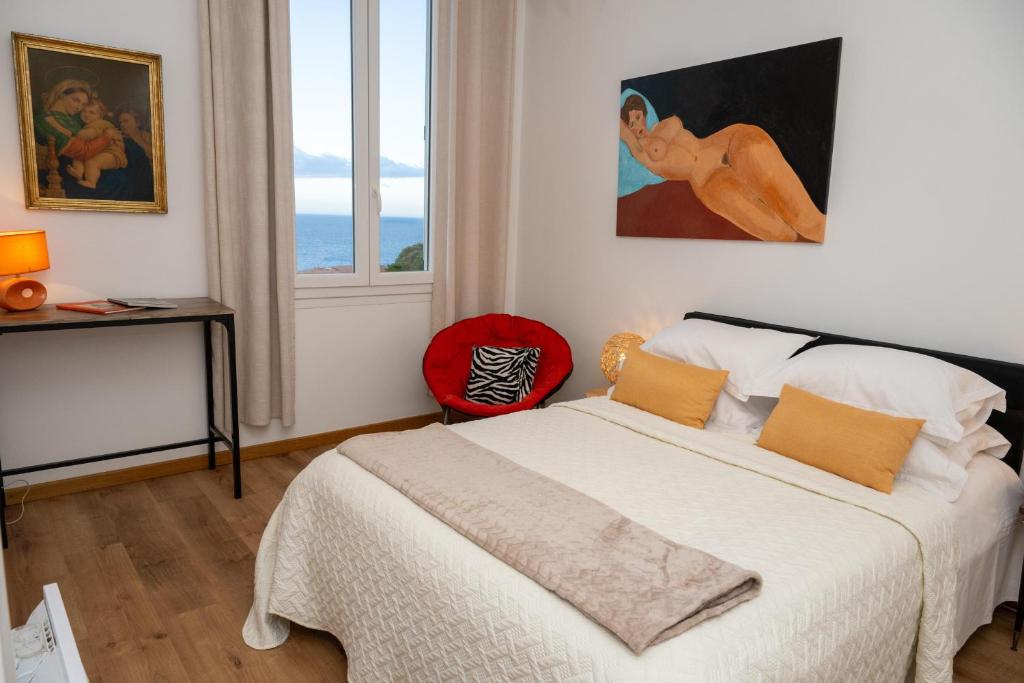 Postel nebo postele na pokoji v ubytování Amazing view - Monaco