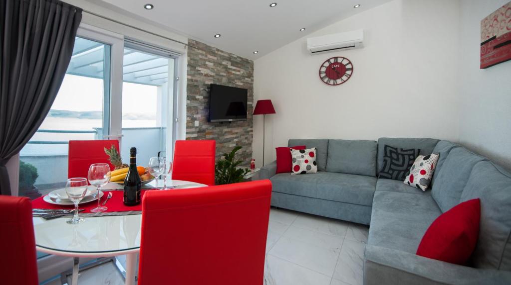 Posezení v ubytování Penthouse Filka