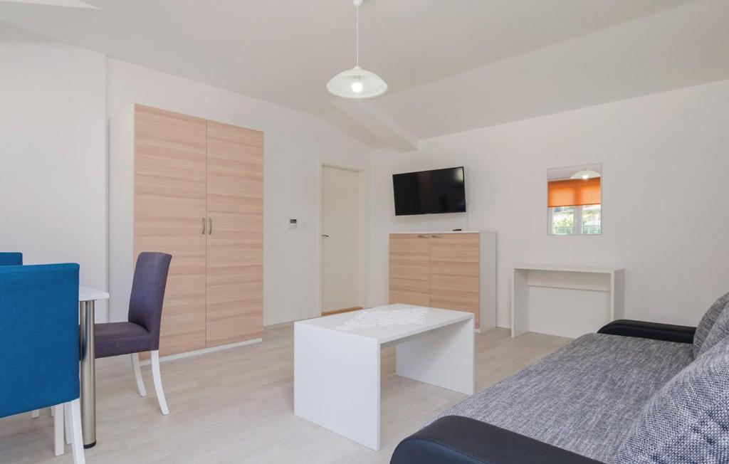 Televízia a/alebo spoločenská miestnosť v ubytovaní Apartmani Monaco