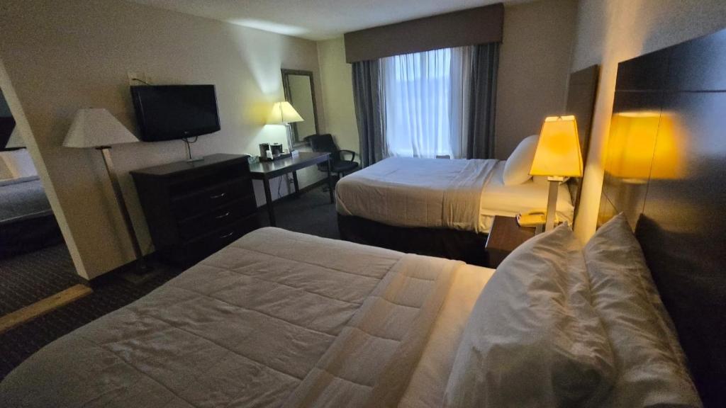 Postel nebo postele na pokoji v ubytování Copley Inn & Suites By OYO Akron OH