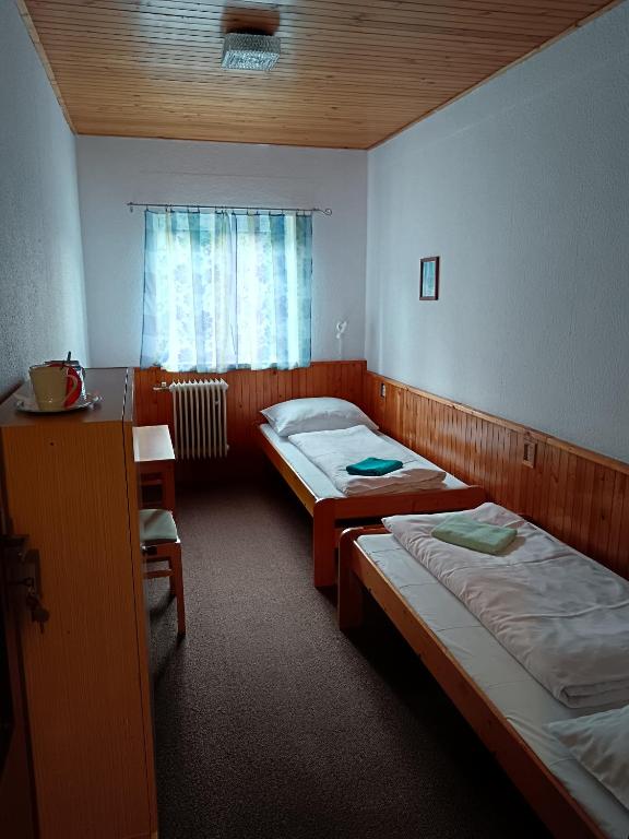 Postel nebo postele na pokoji v ubytování Horsky hotel Sport