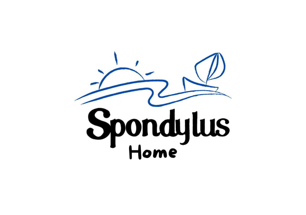 a picture of the word spondylus home with a boat and a leaf at Spondylus Home in Máncora