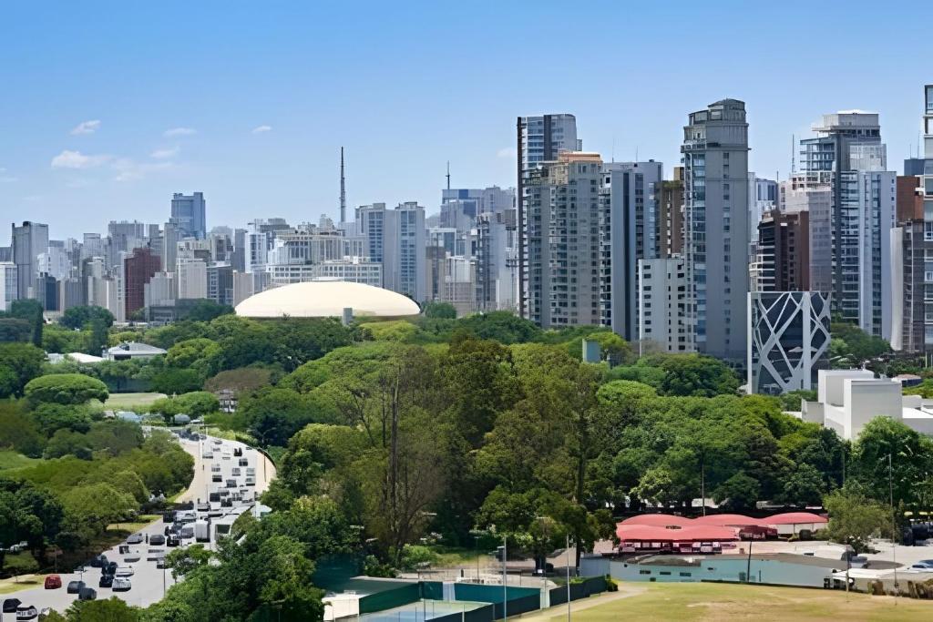 a view of a city skyline with buildings at Get a Flat 405 Noble-Jardins Neighborhood - SP in Sao Paulo