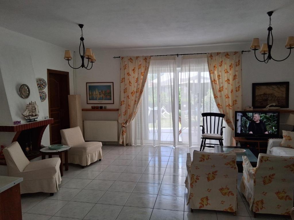 Posezení v ubytování Villa Georgia Poseidi