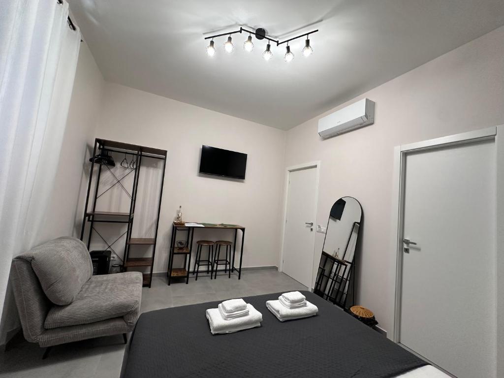 Postel nebo postele na pokoji v ubytování Casa di Priam