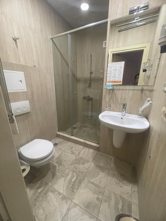 Koupelna v ubytování Hotel Varios