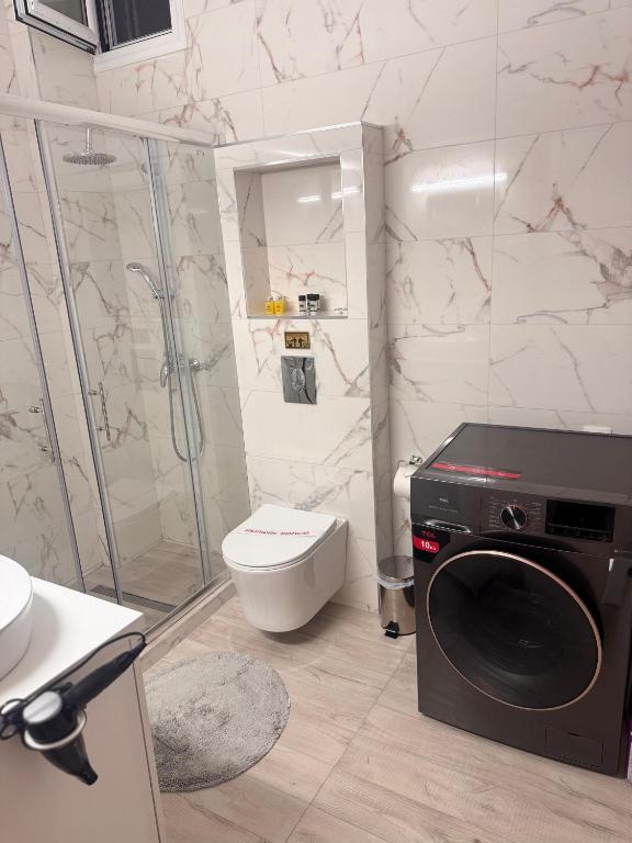 Koupelna v ubytování Comfortable Suites 1