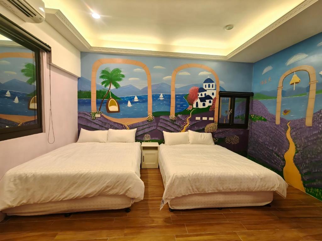 Postel nebo postele na pokoji v ubytování Xinyuanbao Shangshi Homestay