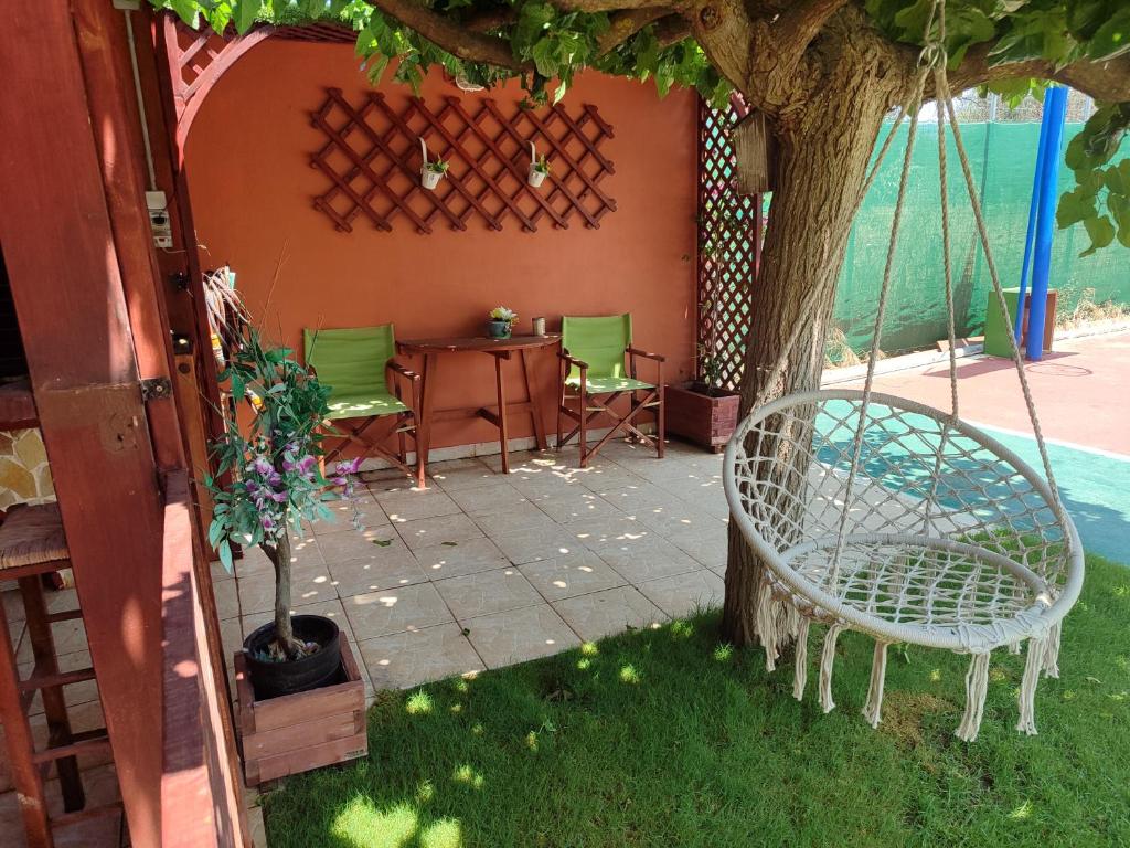 A garden outside George's family friendly maisonette with great exterior