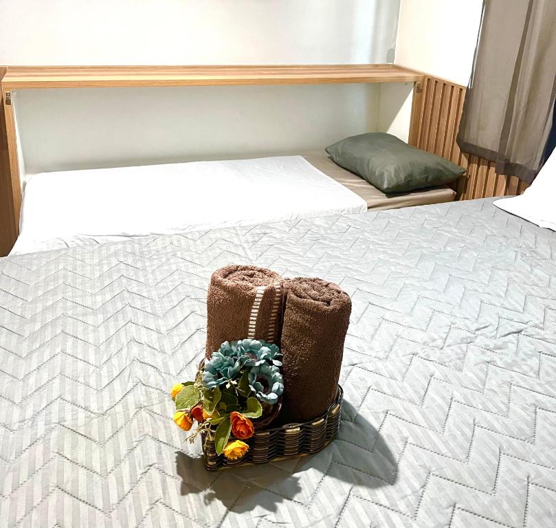 Ένα ή περισσότερα κρεβάτια σε δωμάτιο στο Suíte 31 Privativa com ar condicionado, Frigobar, Vista lateral para o mar, 5 mts da praia