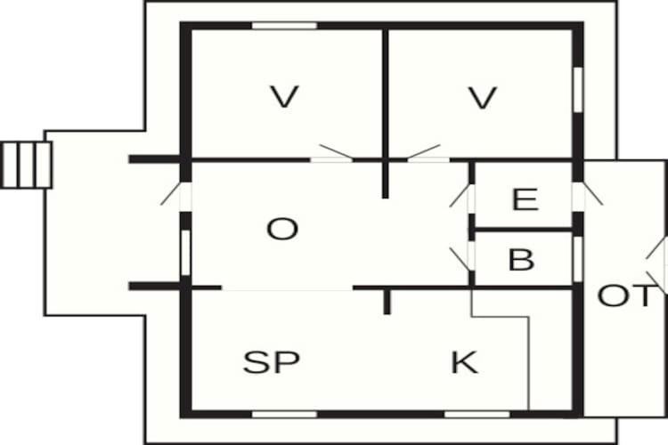 Půdorys ubytování Two-Bedroom Holiday home in Brekke