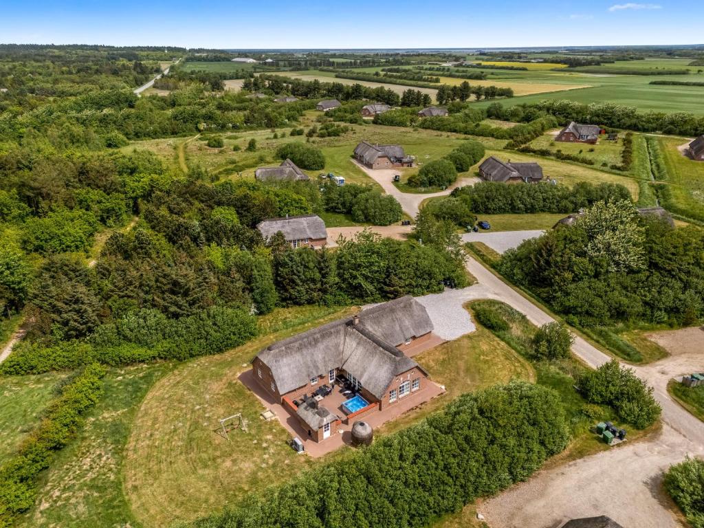 an overhead view of an estate with a barn at Large 18-Person Pool House With Outdoor Hot Tub, Outdoor Sauna And Enclosed Terrace in Ulfborg
