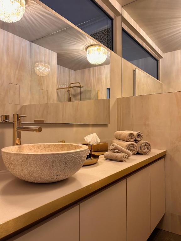 Koupelna v ubytování Royal Apartmány