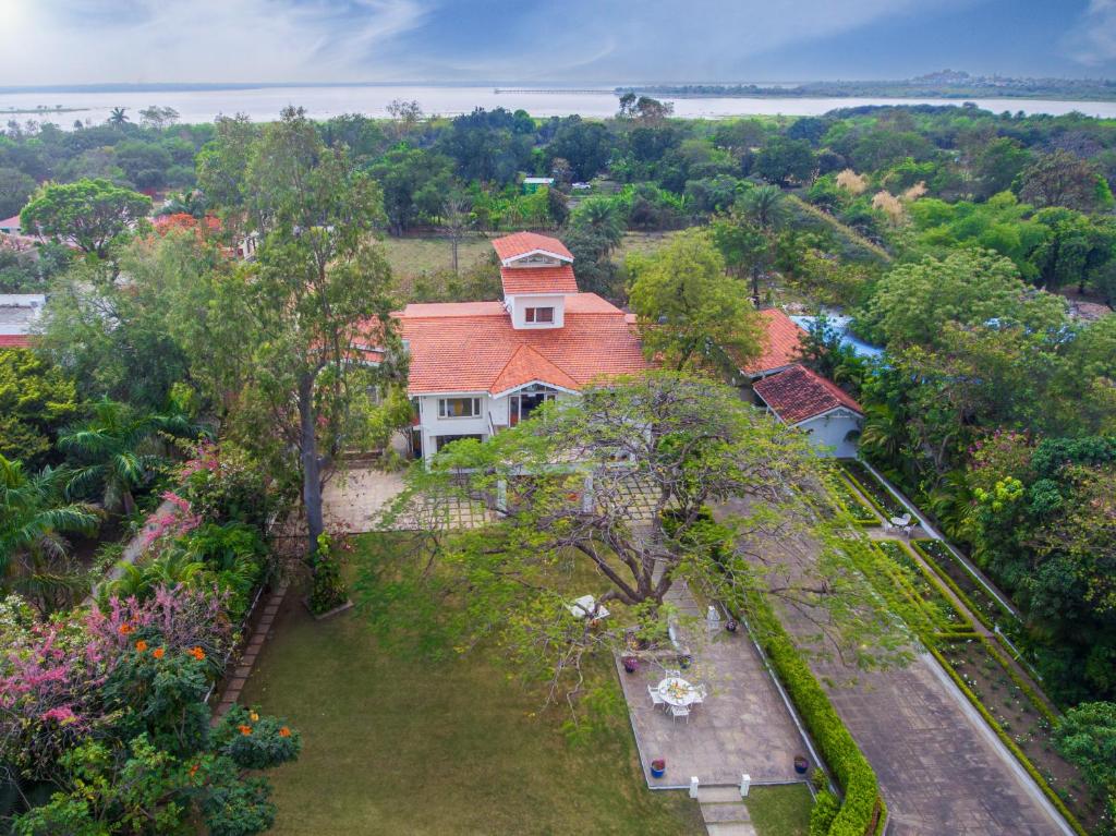 an aerial view of a house with a garden at Helen's Garden , Bhopal in Bhopal