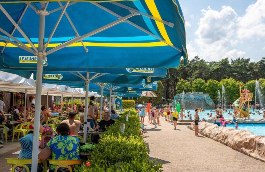 Bazén v ubytování Nieuwe vakantie-Chalet "Bie mammie en pette" Camping GOOLDERHEIDE nebo v jeho okolí