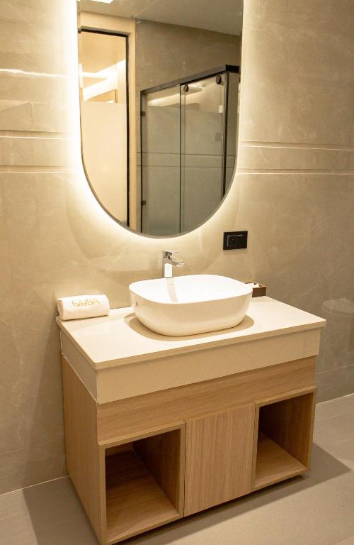 Koupelna v ubytování Hotel QUBA