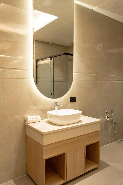 Koupelna v ubytování Hotel QUBA