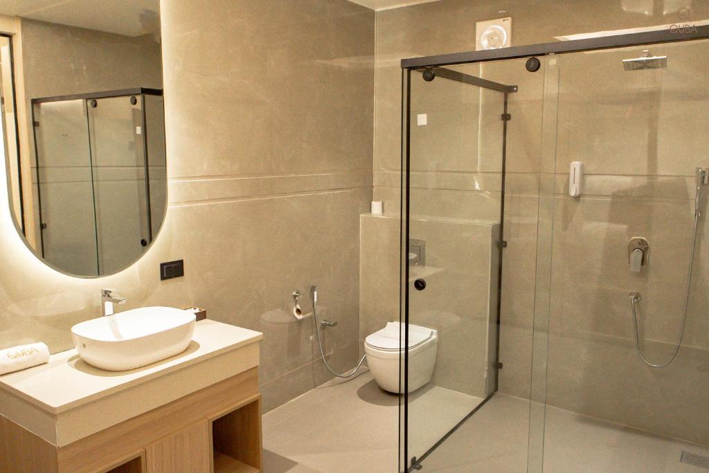 Koupelna v ubytování Hotel QUBA