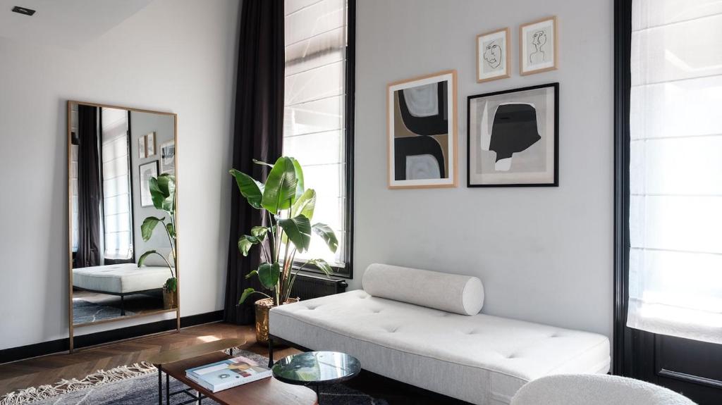Postel nebo postele na pokoji v ubytování Morgan & Mees Amsterdam
